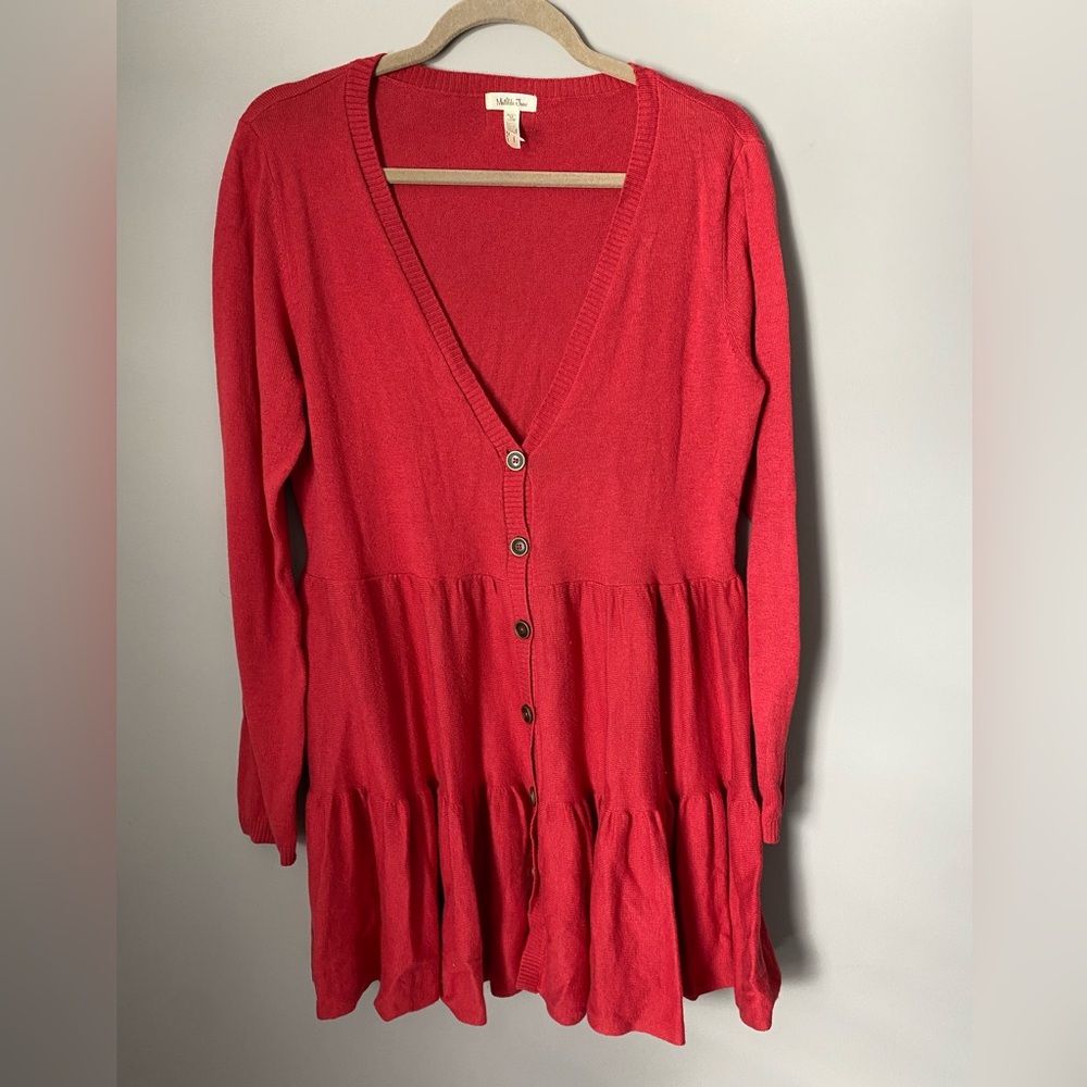 Women’s Matilda Jane Coral Tiered Cardigan-Medium